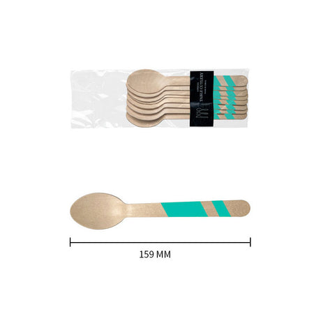 Wooden Disposable Party Spoons (Turquoise)