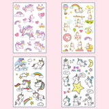 4 sheets of tattoos in each booklet of Unicorn themed Tattoo Pack.