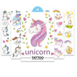 Unicorn Tattoo Book each having 4 sheets of tattoos for the birthday party.
