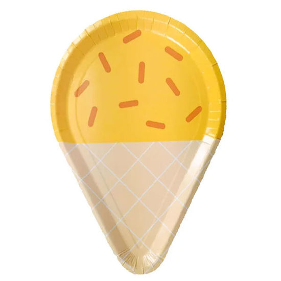 Ice Cream Cone Yellow Party Plates