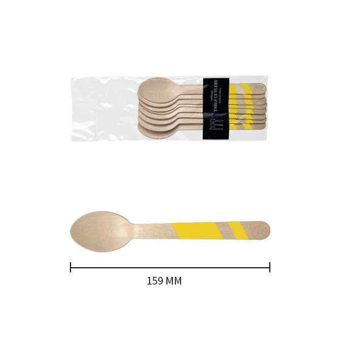 Wooden Disposable Party Spoons (Yellow)