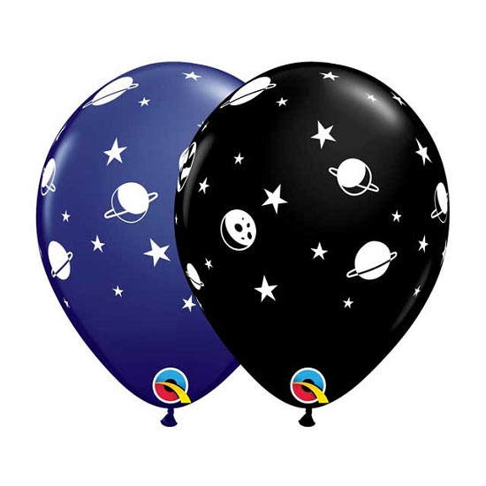 Celestial Fun Outer Space Planets Printed latex balloons.