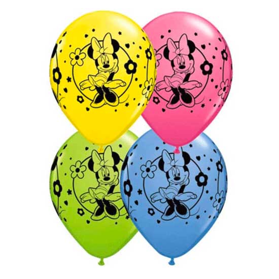 11" Minnie Flowers Latex Balloons (5PC)