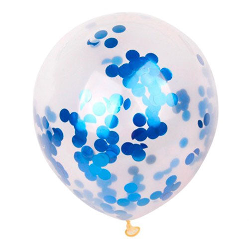 Blue confetti balloons with helium to enhance your party decoration.