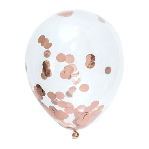 Rose Gold confetti balloons are so popular these days, they can be match with every other colour and be used for any event, be it birthday, bridal, anniversary or graduation.