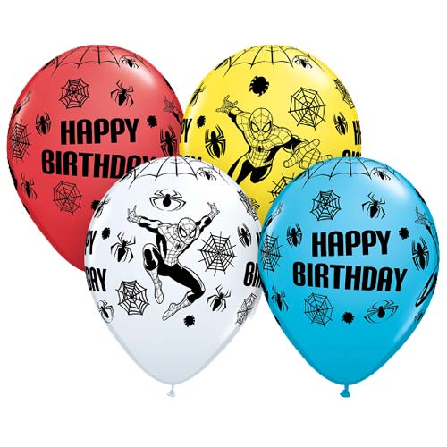 11" Spiderman Latex Balloons (5PC)