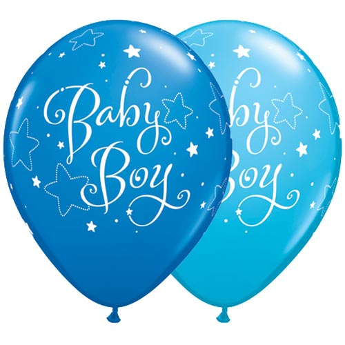 11" Stars Baby Boy Latex Balloons (5PC)
