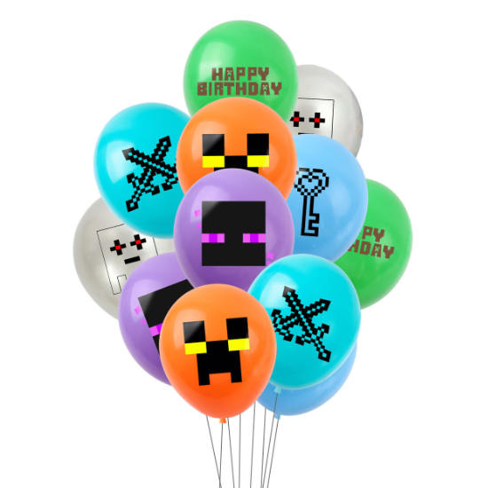 Minecraft balloon bouquet  Minecraft party decorations, Minecraft birthday  party, Minecraft birthday decorations