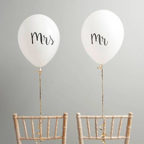 12" Mr & Mrs Latex Balloons (2PC)