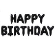 Black Happy Birthday Letter Balloons.