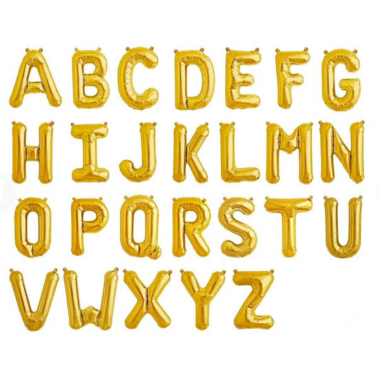 Load image into Gallery viewer, Mini 16&amp;quot; Gold Letter Balloons (Airfilled)
