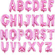 Pink Letter Balloons with hearts