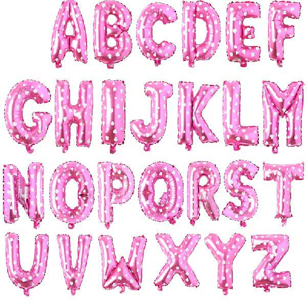 Pink Letter Balloons with hearts