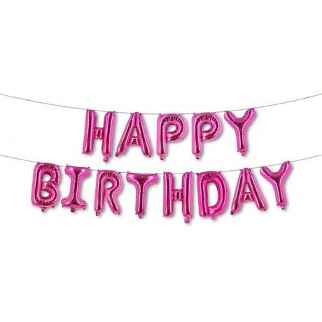 Hot Pink Happy Birthday Letter Balloons Package/