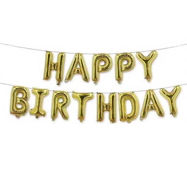 Gold Happy Birthday Balloon Package.