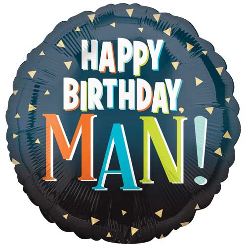 17" Happy Birthday Man Letters Balloon