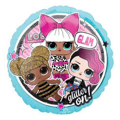 LOL Surprise blue glitter on balloon.