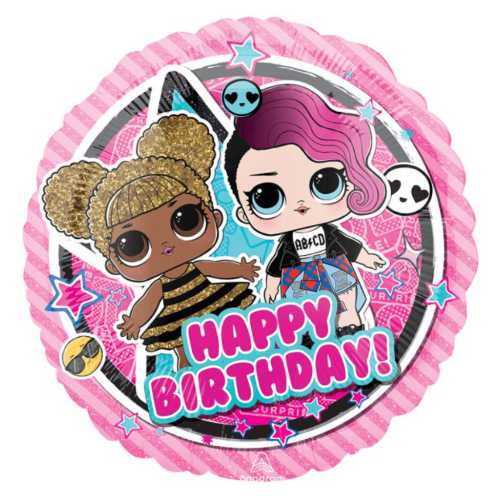 LOL Surprise pink Happy Birthday Helium Balloons.