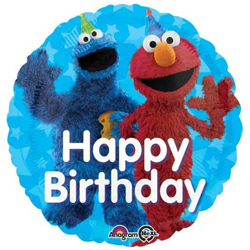 17" Sesame Street Rnd Birthday Balloon