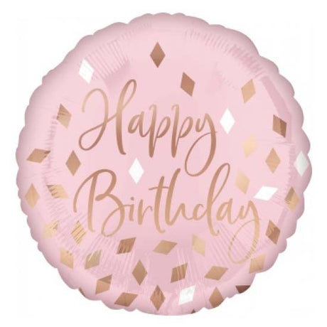 18" Blush Happy Birthday Balloon