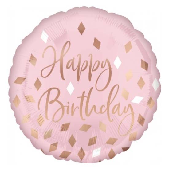 18" Blush Happy Birthday Balloon