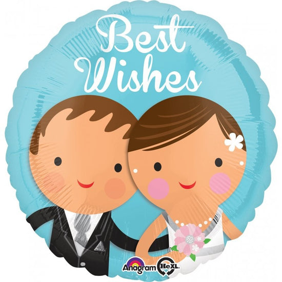 Load image into Gallery viewer, 18&amp;quot; Best Wishes Wedding Couple Balloon

