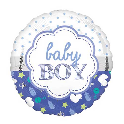 17" Scallop Baby Boy Balloon