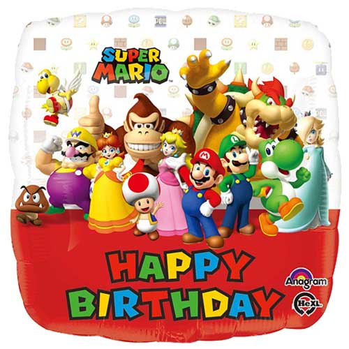 18" Super Mario Happy Birthday Balloon