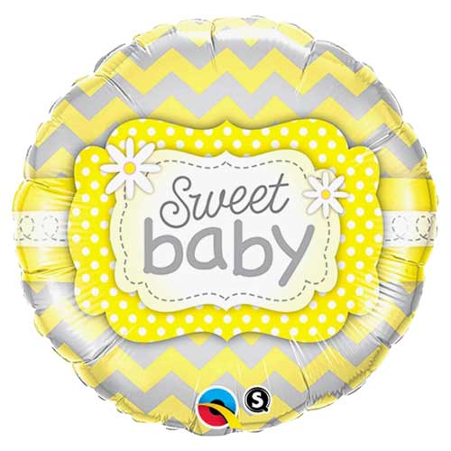 18" Sweet Baby Yellow Print Balloon