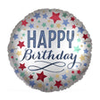 18" Satin Stars Happy Birthday Balloon