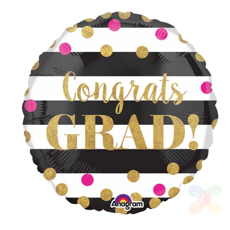 Load image into Gallery viewer, 18&amp;quot; Confetti Congrats Grad Graduation Balloon
