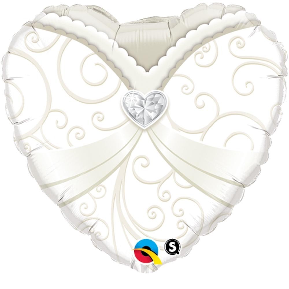 18" Heart Bridal Gown Wedding Balloon