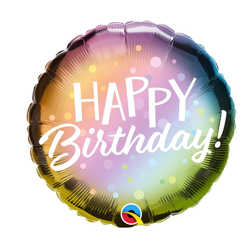 18" Metallic Ombre Happy Birthday Balloon