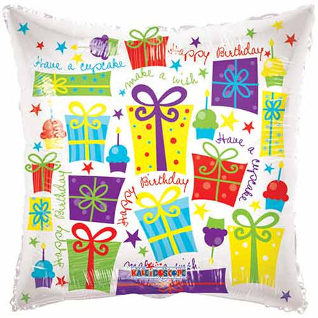 18" Presents Happy Birthday Balloon