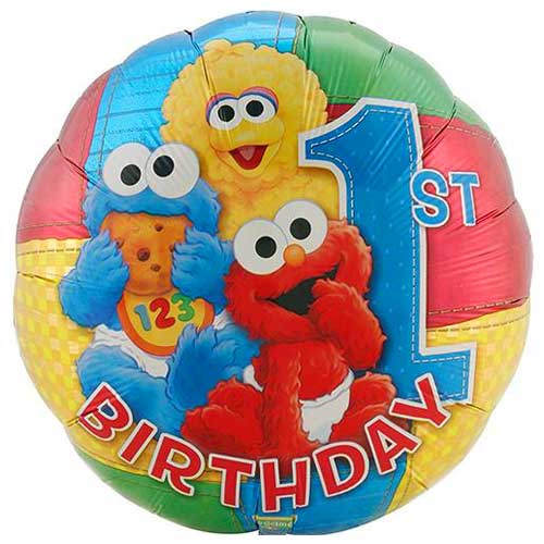 18" Sesame Street 1st Birthday Balloon