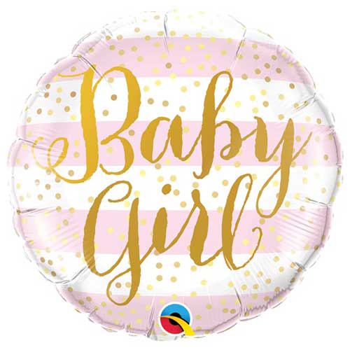 18" Stripes Baby Girl Balloon
