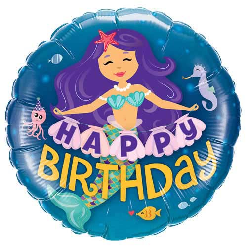 Enchanting Mermaid Happy Birthday Balloon