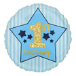 18" 1st Birthday Blue Gold Balloon
