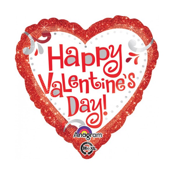 18" Happy Valentine's Day Glitter Love Balloon