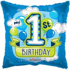 18" My 1st Birthday Blue Balloon