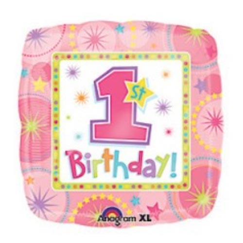 18" Onederful 1st Birthday Pink Balloon