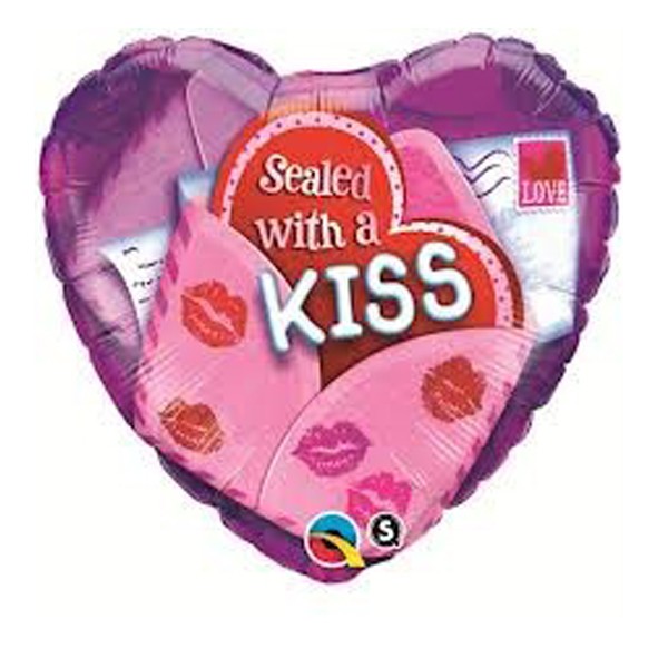 18" Sealed with a Kiss Love Balloon