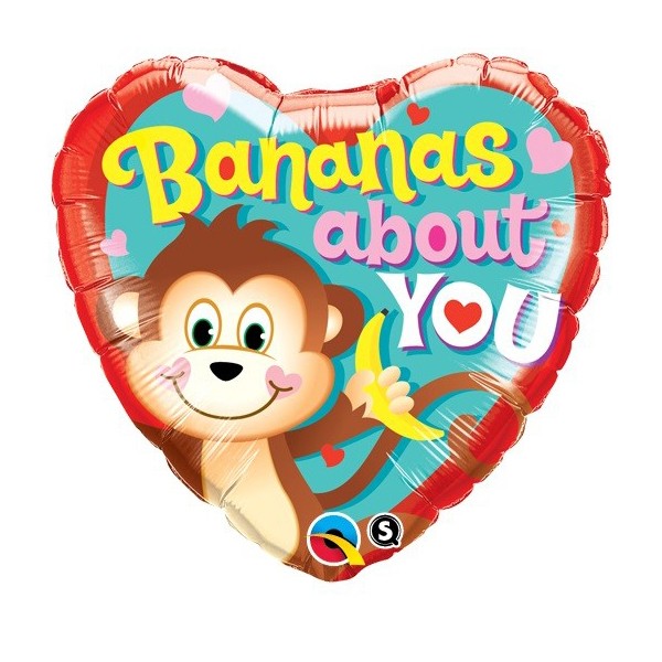 18" Bananas About You Love Balloon