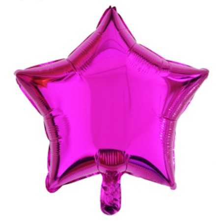Hot Pink Star Shaped Helium Balloon.
