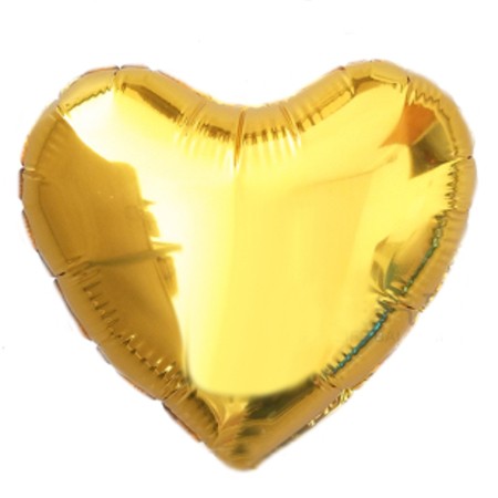 Gold Heart Shaped Helium Balloon.