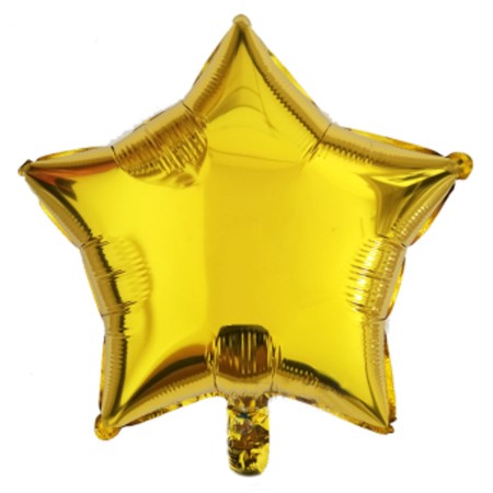 Gold Star Shaped Helium Balloon.