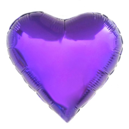 Purple Heart Shaped Helium Balloon.
