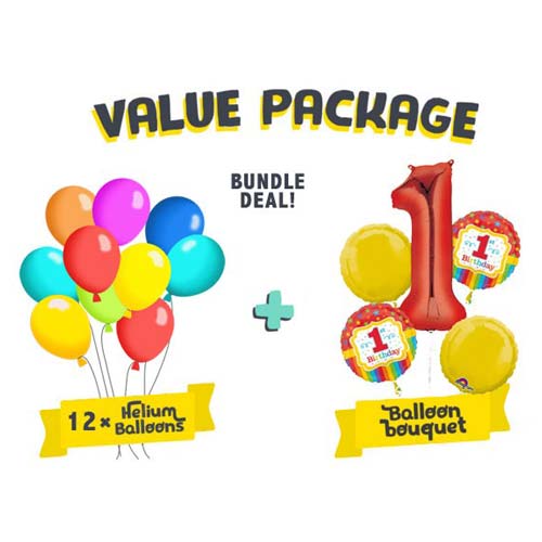 Load image into Gallery viewer, 1st Birthday Balloons Value Package
