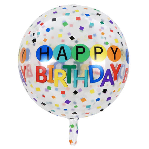 22" Happy Birthday Orbz Balloon