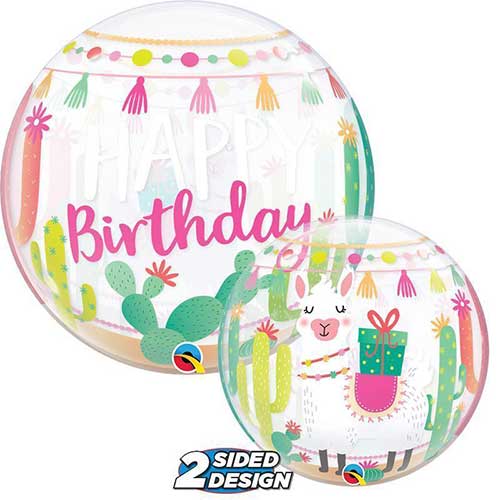 22" Llama Happy Birthday Bubble Balloon